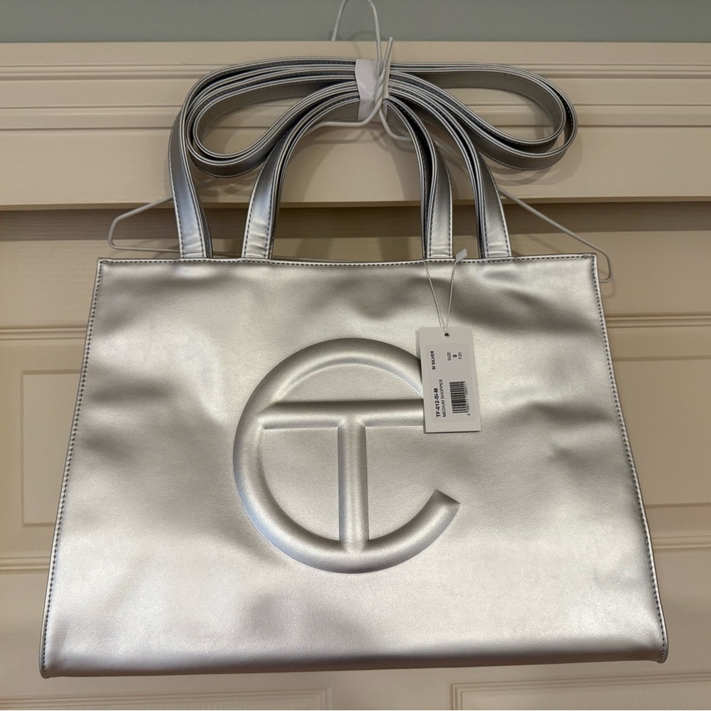 Silver Telfar Medium Shopping Bag